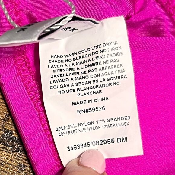 Trina Turk Swim Women's One Shoulder Ruffle Bandeau Swim in Hot Pink. Sz 4. NWT! - Picture 8 of 12